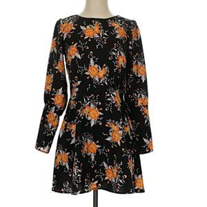 Free People black floral dress size 2